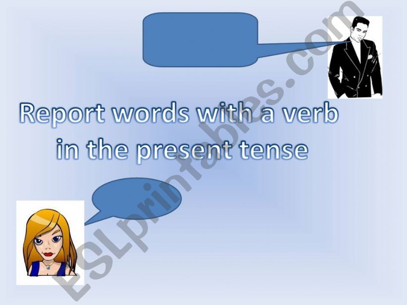 Reported speech with a verb in the present tense