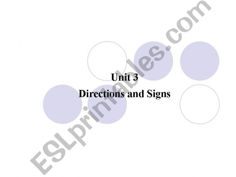 DIRECTIONS AND SIGNS powerpoint