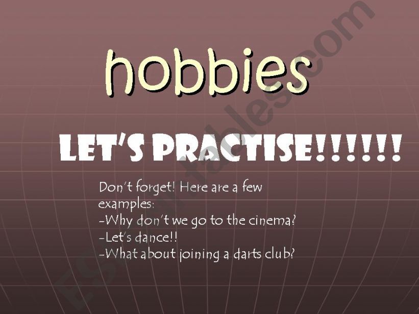 HOBBIES AND SUGGESTION!! powerpoint