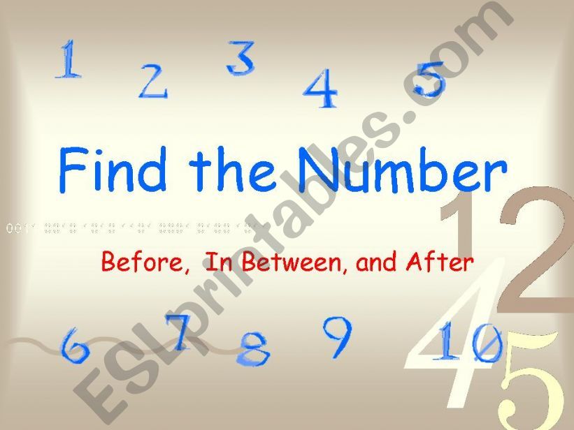 Numbers before and after powerpoint