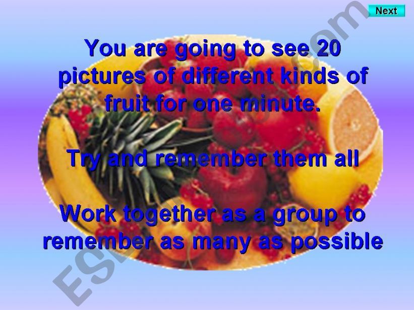 Fruit Kims Game Pictures powerpoint