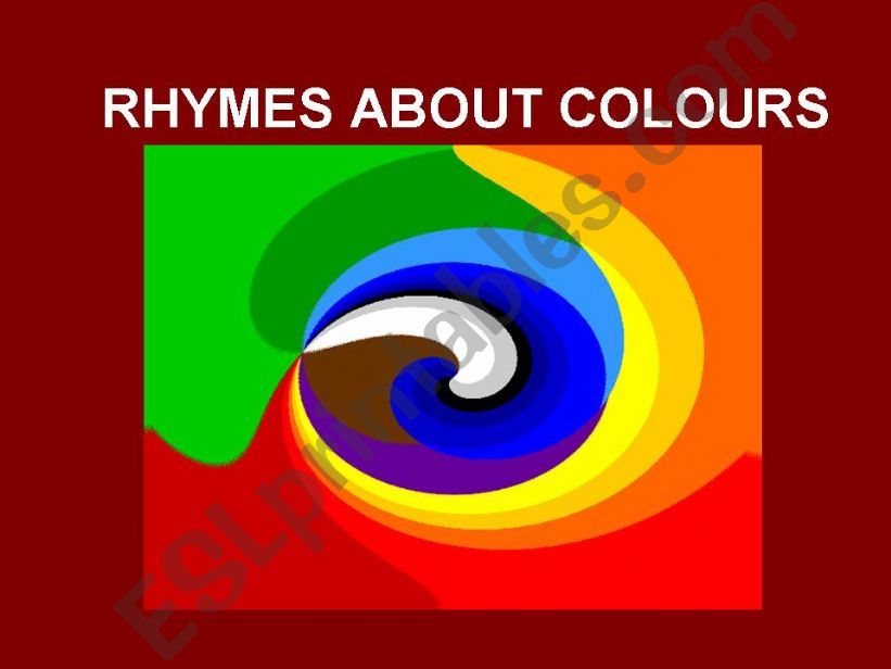 Rhymes about colours powerpoint