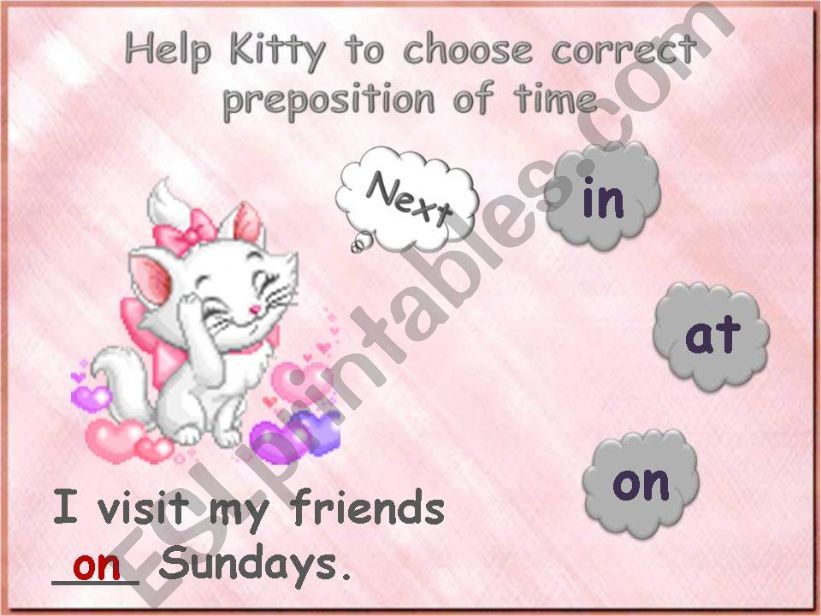 Kitty and prepositions of time (part 2)