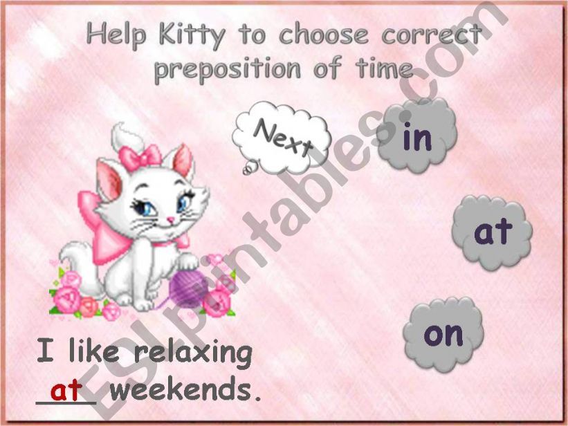 Kitty and prepositions of time (part 3)