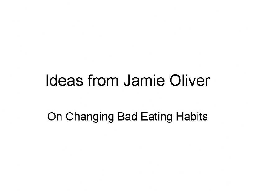 Comprehension quiz for the TED video on obesity by Jamie Oliver