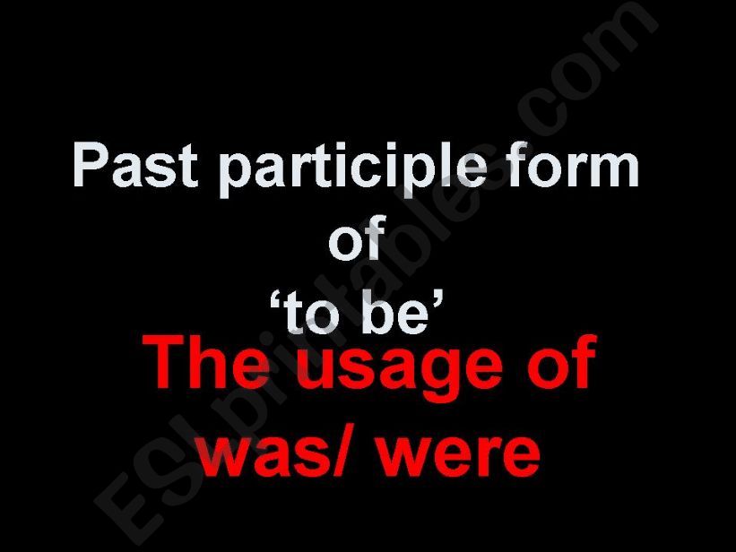past participle form of verb to be