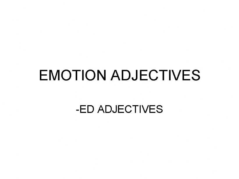 ed /ing adjectives powerpoint