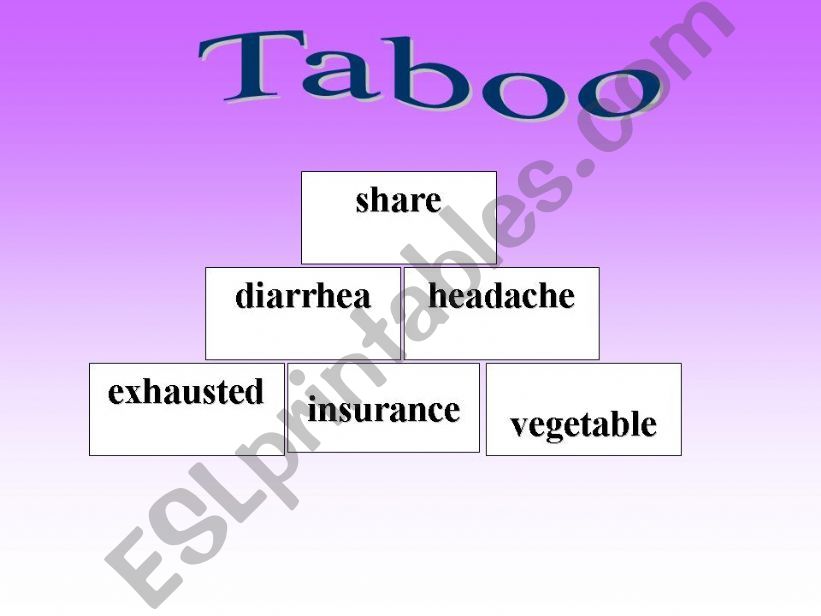 Taboo game powerpoint
