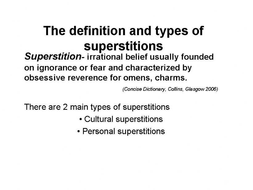 Superstitions (part 1) powerpoint
