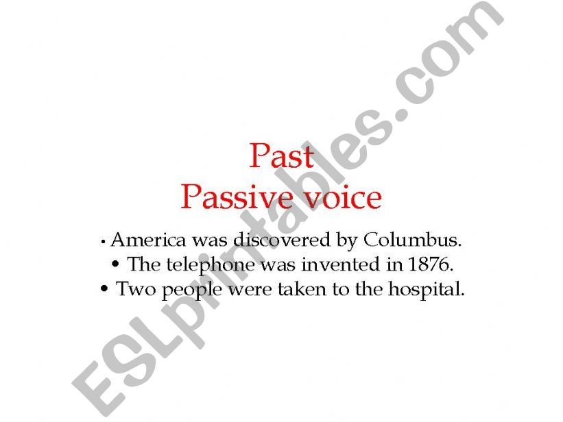 Past passive voice  powerpoint