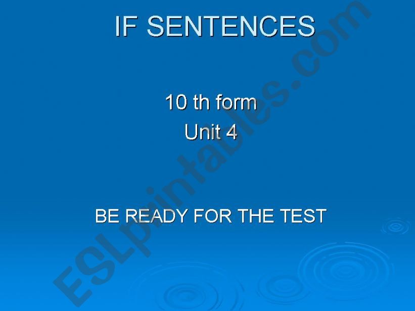 If Sentences  powerpoint