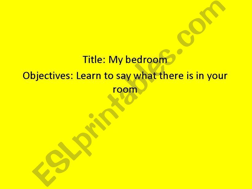 Objects in the bedroom powerpoint