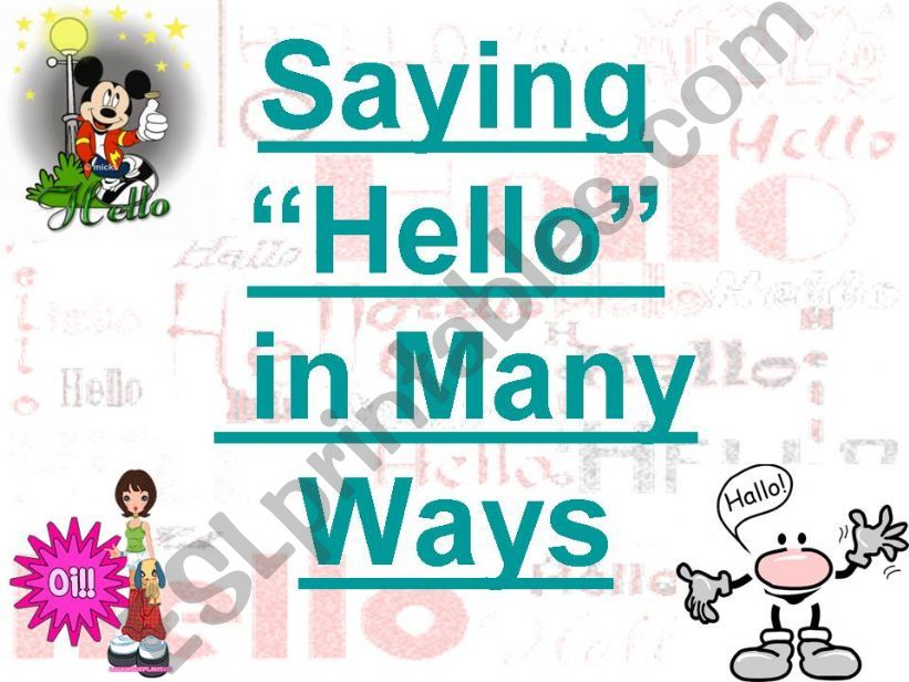 Saying HELLO in Many Ways powerpoint
