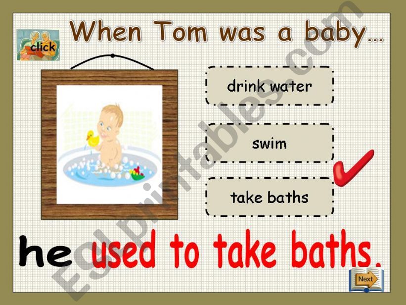 When Tom was a baby 2/3 - used to