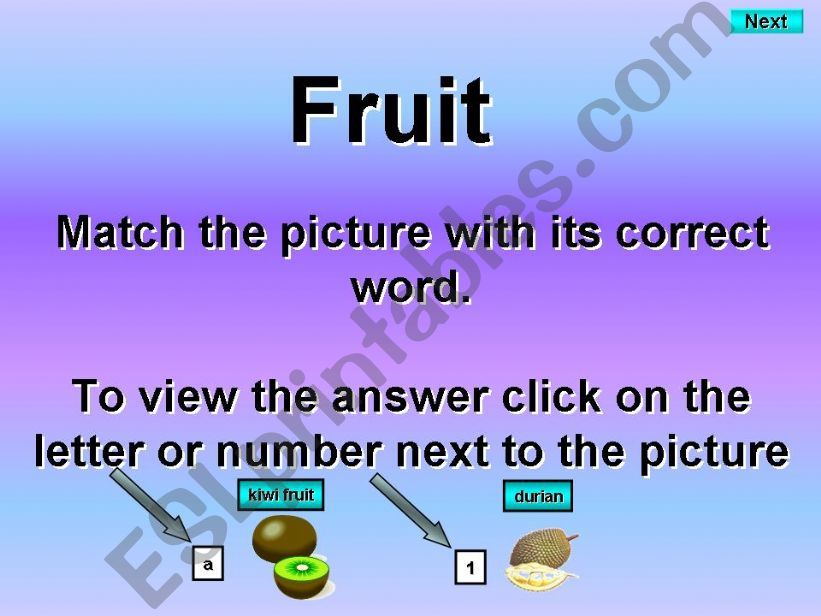 Fruit - Introduction - Matching