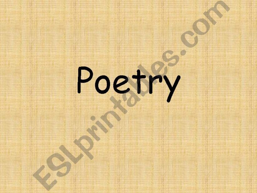 Poetry powerpoint