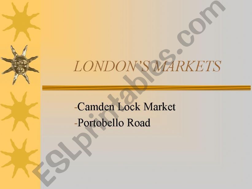 LONDONS MARKETS powerpoint