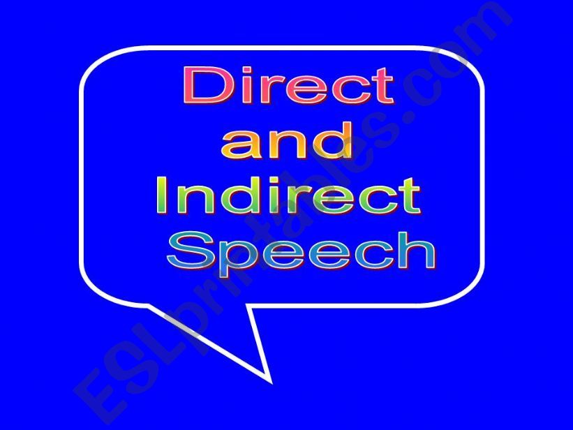 direct and indirect speech power point