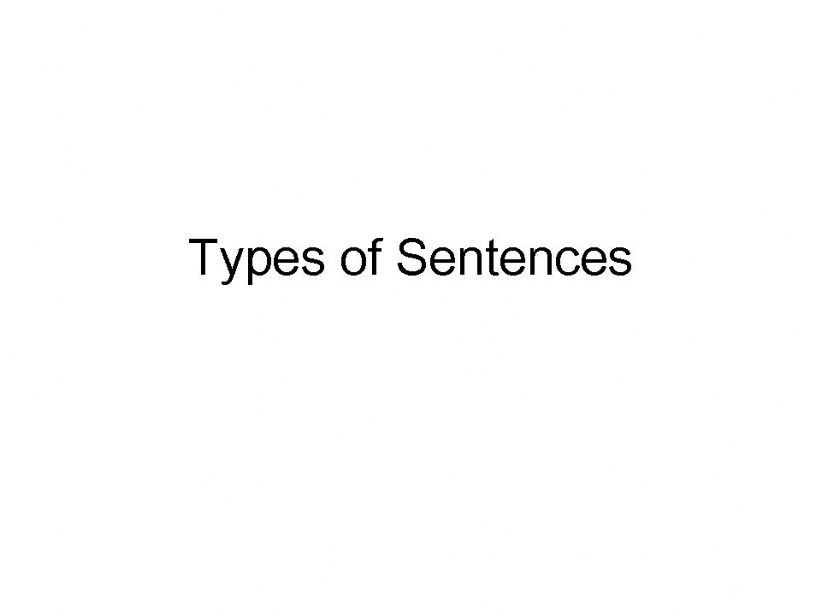 Types of sentences powerpoint