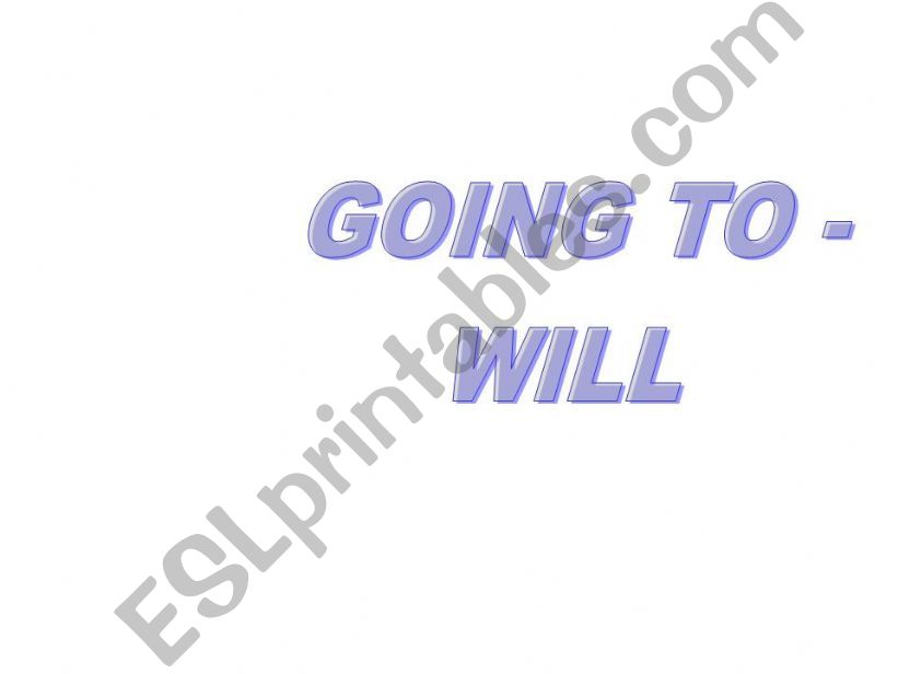 Going To - Will Differences powerpoint