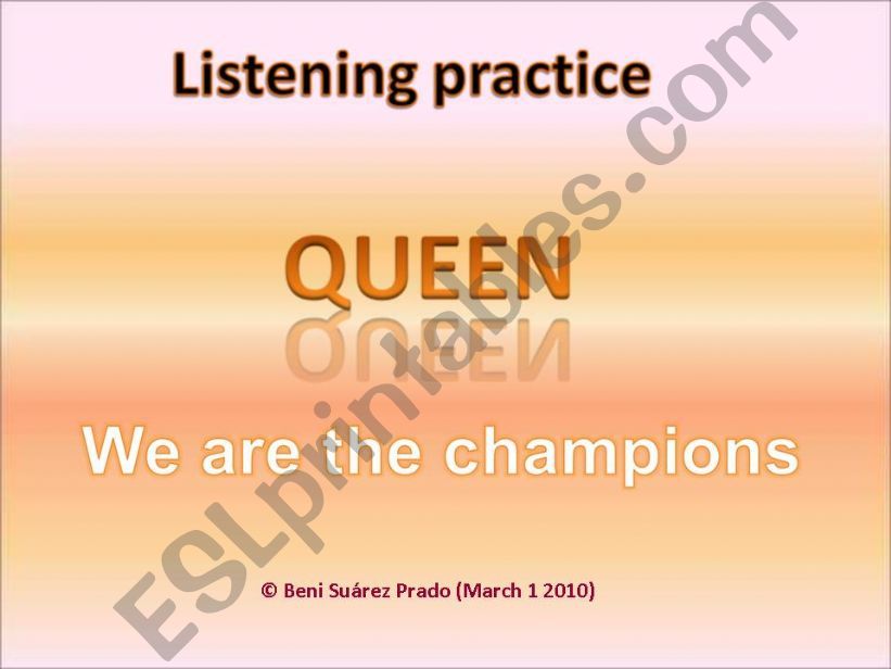 We are the champions Queen Part 1/3