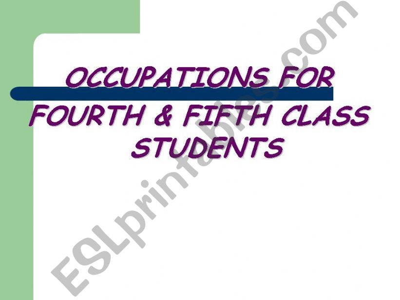 occupations powerpoint