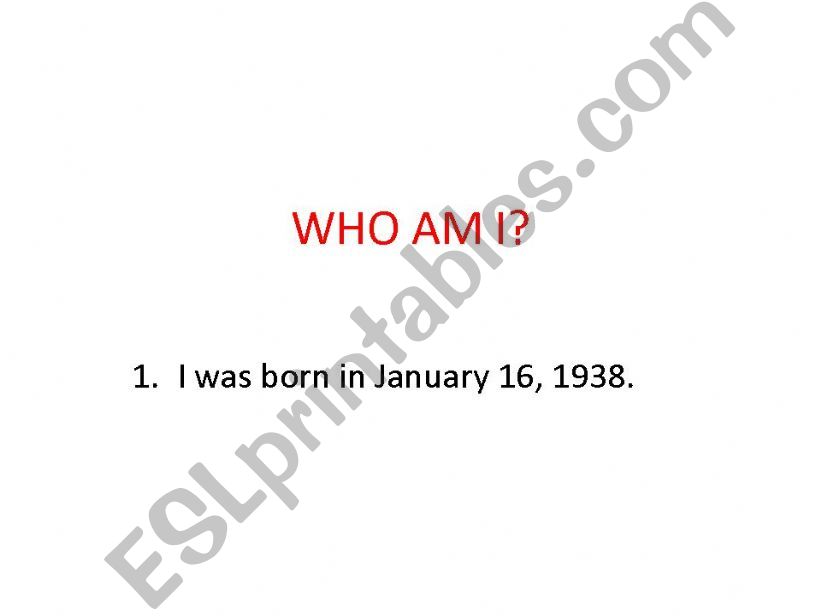 Who Am I? powerpoint