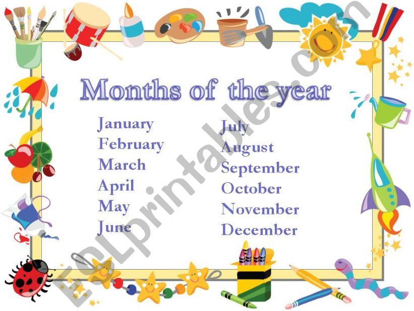 Months of the year powerpoint