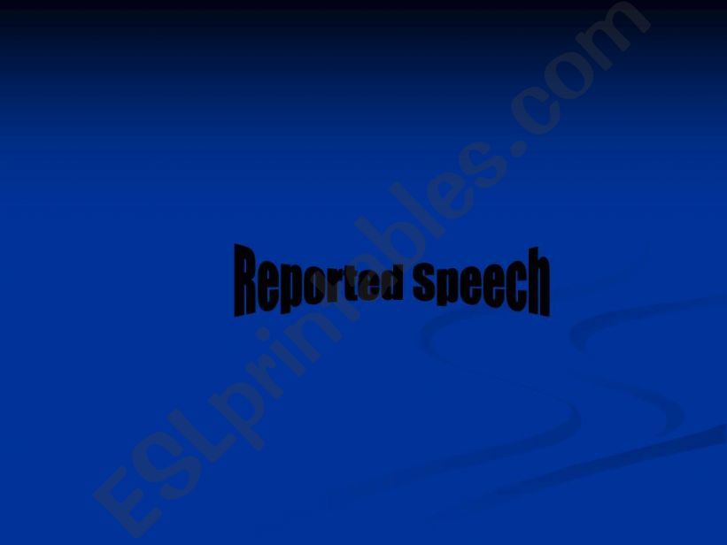 Reported Speech powerpoint