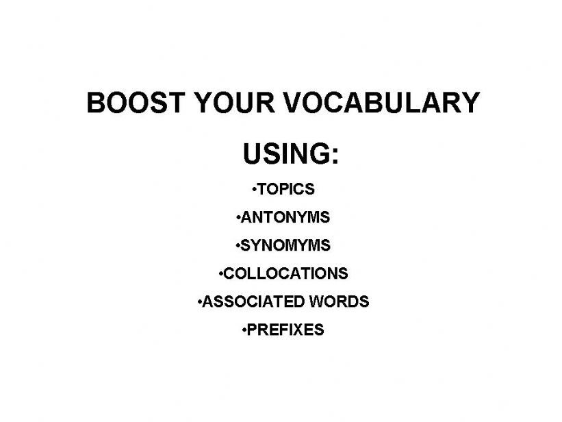 Boost Your Vocabulary powerpoint