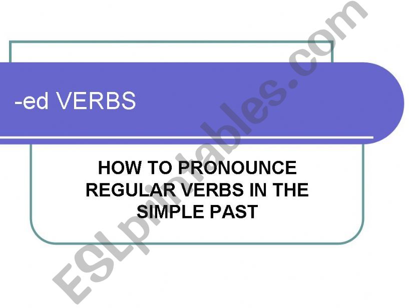 -ed Verbs powerpoint