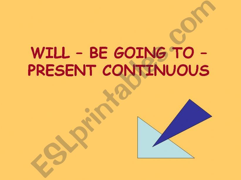 will - be going to - present continuous