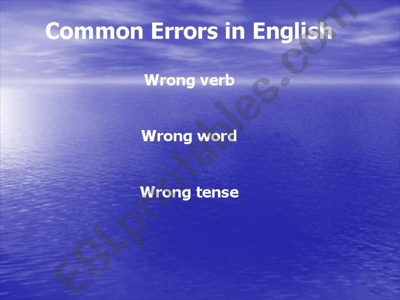 Common Error in English powerpoint