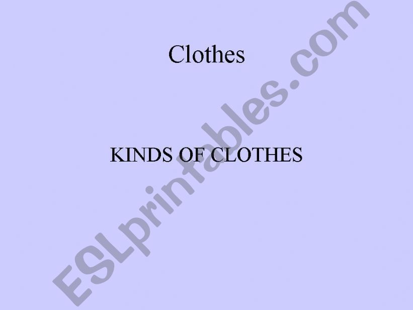 CLOTHES powerpoint