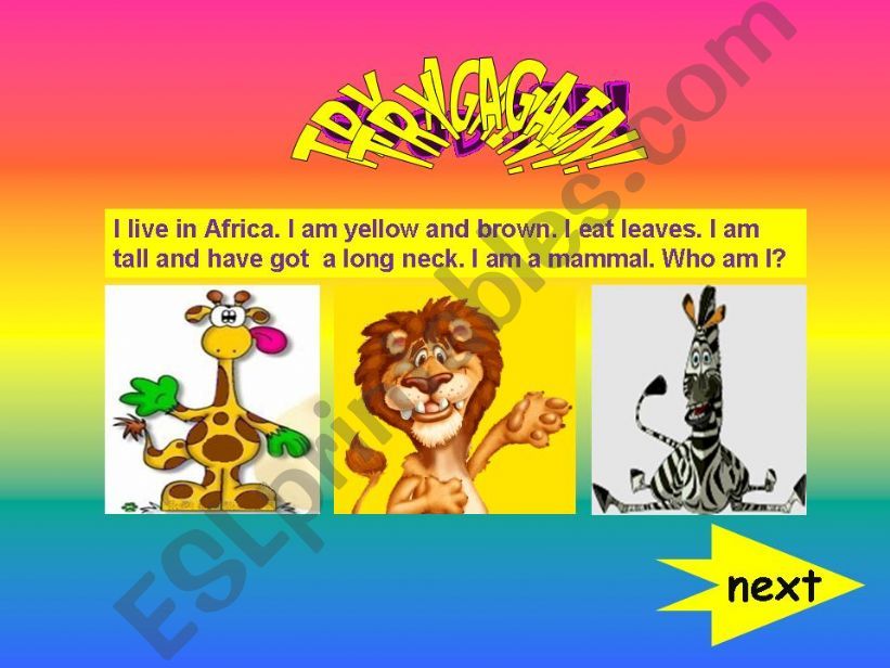 game-find the animals powerpoint