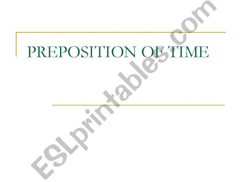 preposition of time powerpoint