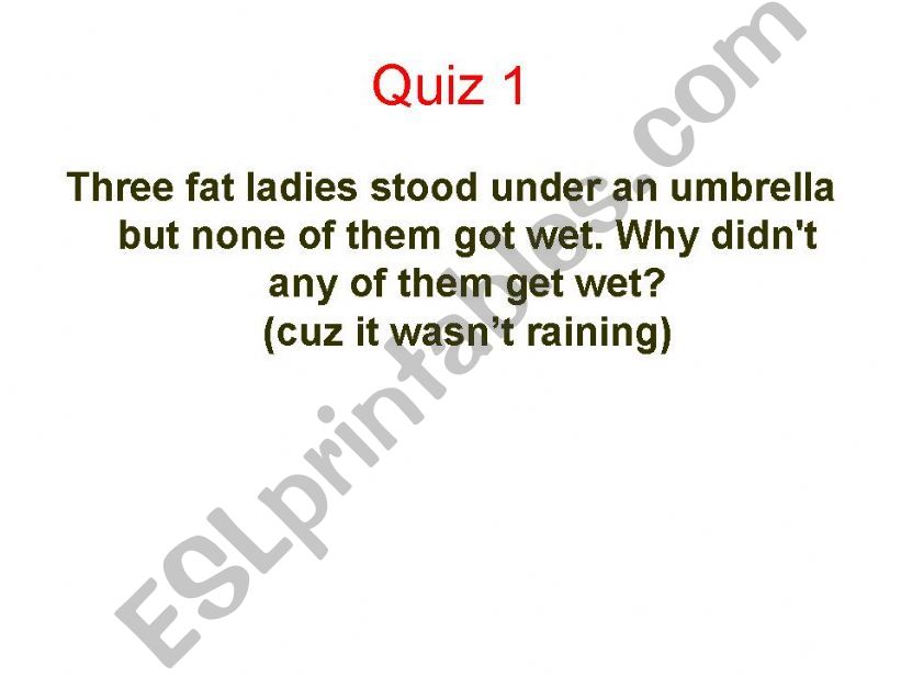 ESL - English PowerPoints: some funny quiz