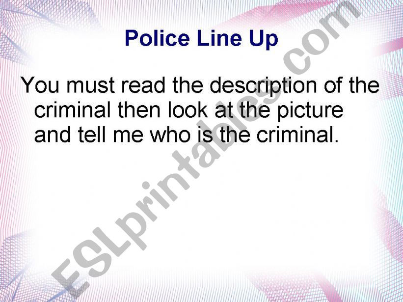 Police Line Up powerpoint