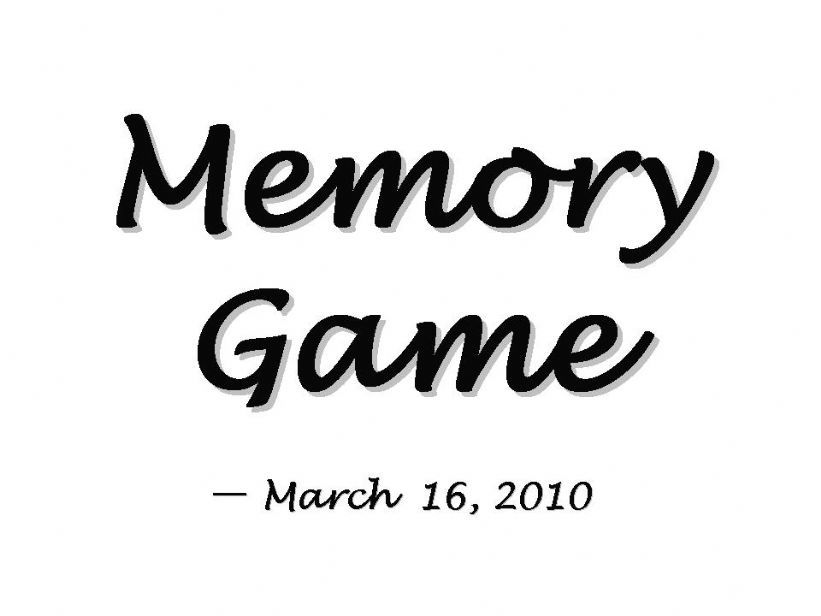 Memory Game powerpoint