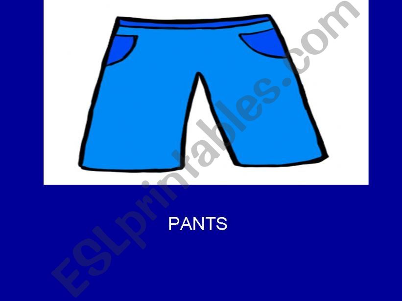 Clothes Names and pictures powerpoint