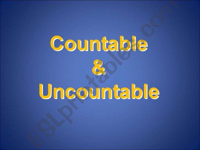 Countable & Uncountable powerpoint