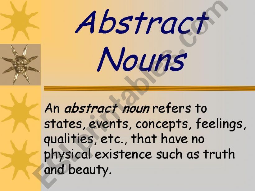 Abstract Nouns Powerpoint powerpoint