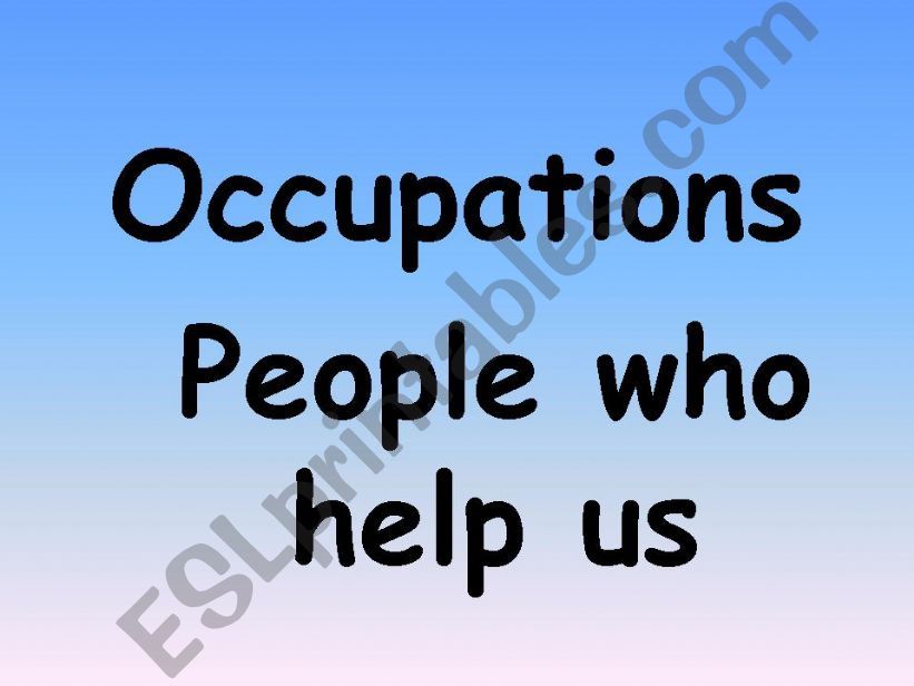Different Occupations powerpoint