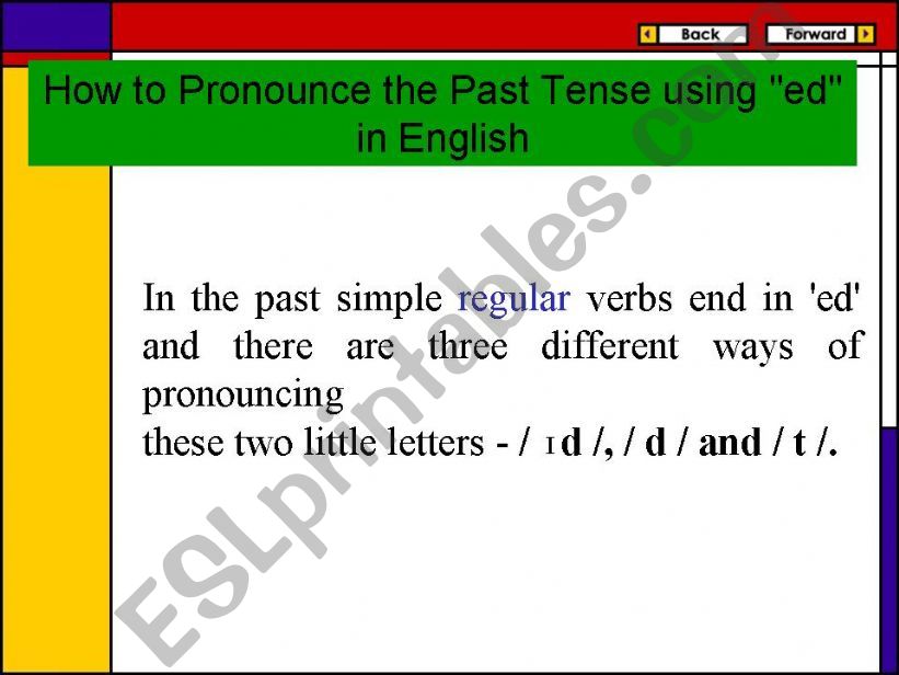 How to pronounce the past tense using 