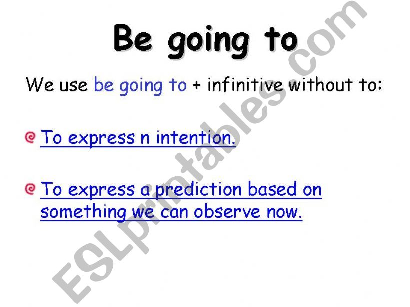 Future tenses will be going to second of three slides search for the others