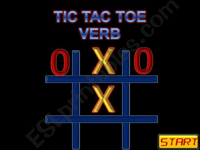 tica tac toe verb powerpoint