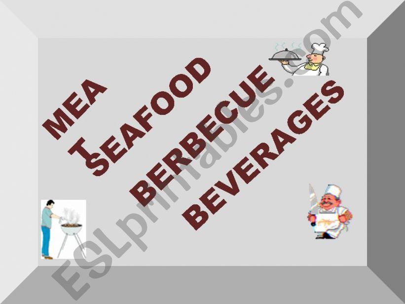 meat, seafood, aberbecue and beverages