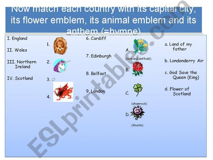 quiz about the UK (part 3) powerpoint