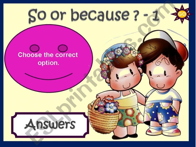 SO or BECAUSE? - GAME (1) powerpoint