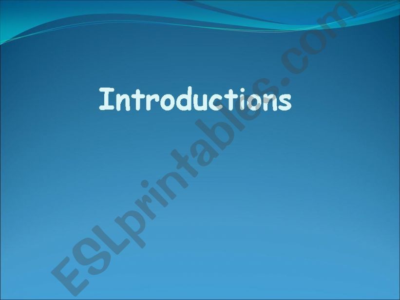 Introductions powerpoint